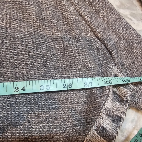 YOON Wool Cashmere Blend Cable Knit Turtleneck Sweater Brown Cream M/L - Picture 8 of 10